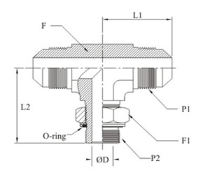 Adjustable Male Branch Tee O Ring And Washer Metric Parallel Thread