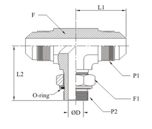 Adjustable Male Branch Tee O Ring Sae Thread