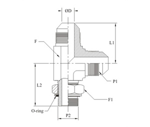 Adjustable Male Run Tee O Ring And Sae Thread