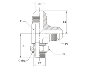 Adjustable Male Run Tee O Ring And Washer Bsp Parallel Thread