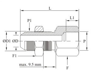 Female Bulkhead Connnnection Bsp Parallel Thread