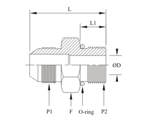 Male Connector O Ring With Sae Straight