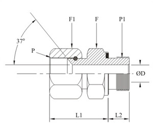 Male Connector Swivel Nut And Ed Ring Mmatric Parallel Thread