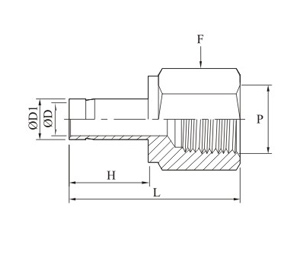 Female Adapter Tube To Female Pipe Drawing