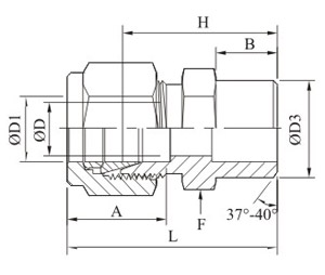 Male Pipe Weld Connector Drawing
