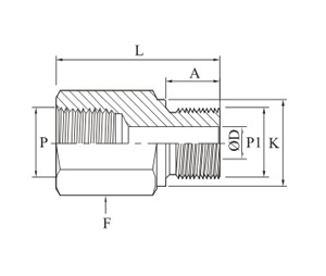 Adapter Npt To Bspp Drawing