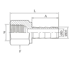 Female To Hose Connector Hose It To Npt Female Drawing