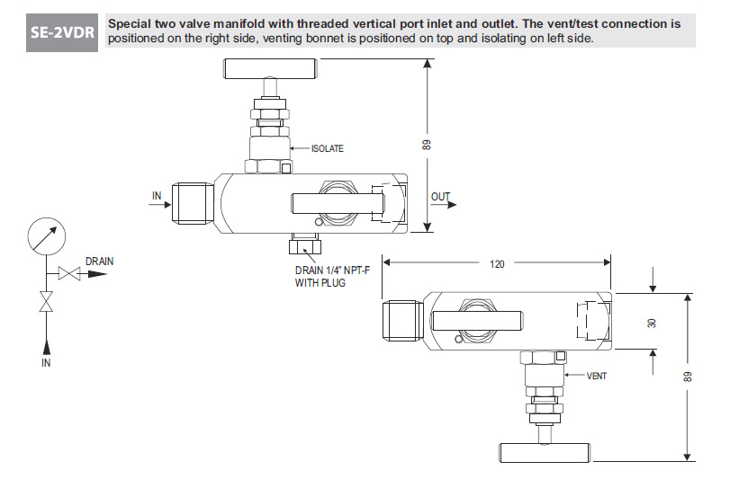 Two Valve Manifolds SE-2VDR