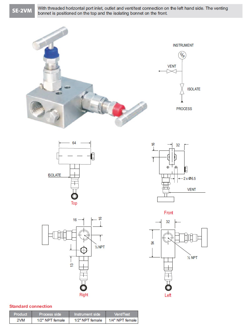Two Valve Manifolds SE-2VM