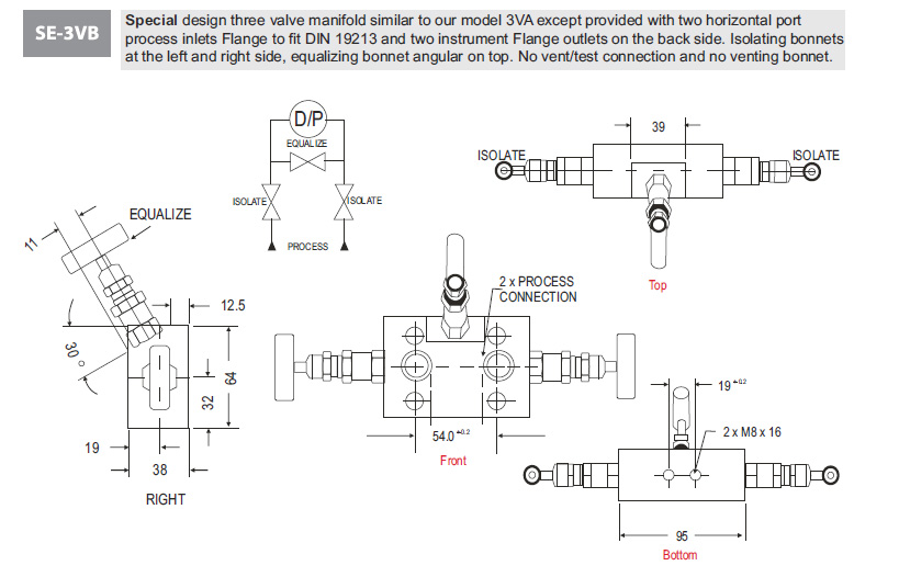 Three Valve Manifolds SE-3VB