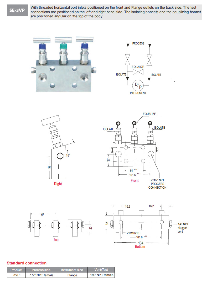Three Valve Manifolds SE-3VP